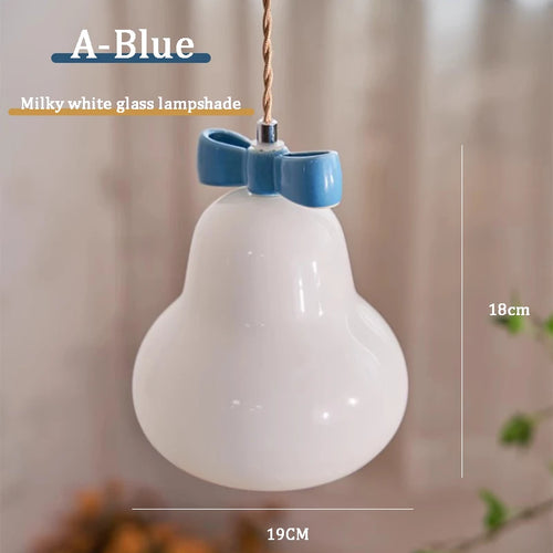 suspension en verre avec nœud rose pour chambre enfant - vue 12 sur 13