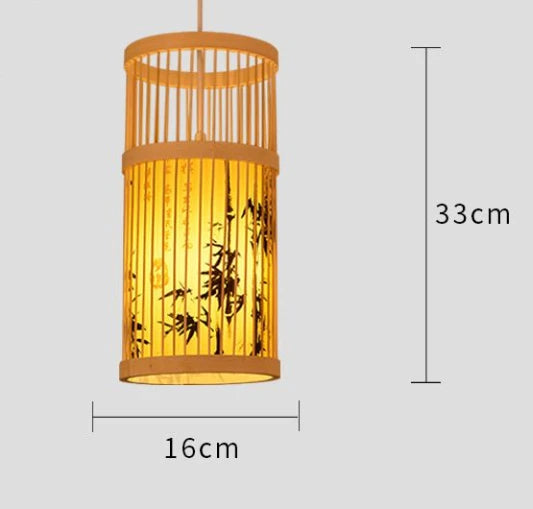 lustre en bambou de style chinois tissage à la main - vue 23 sur 30