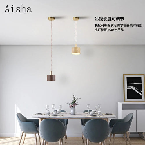 lampe de chevet japonaise wabi-sabi en fer et bois de noyer - vue 4 sur 10
