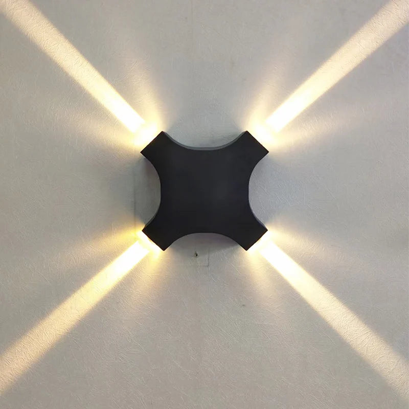applique murale led étroite à quatre faisceaux pour éclairage extérieur jardin - vue 4 sur 6