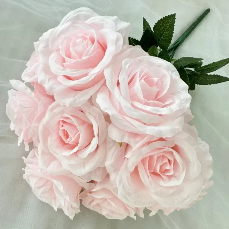 bouquet de roses artificielles en soie pour décoration intérieure - vue 8 sur 28