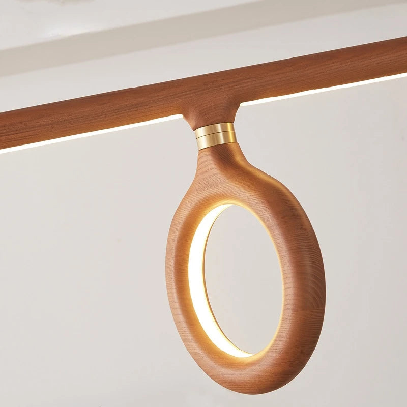 lustre en bois nordique style japonais pour éclairage intérieur - vue 6 sur 11
