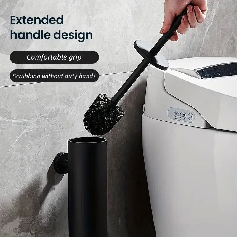 brosse en acier inoxydable avec support pour nettoyage salle de bain - vue 4 sur 13