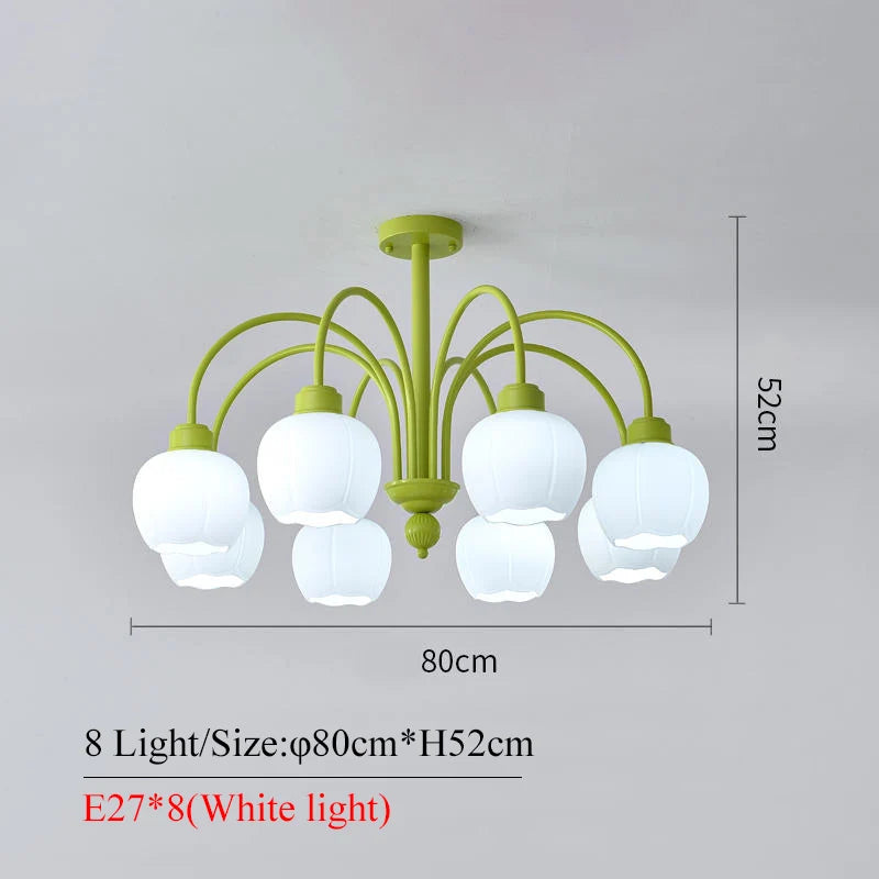 lustre moderne botimi avec 8 abat-jour en verre nordiques - vue 11 sur 13