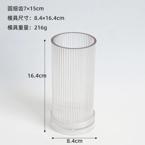 moule cylindrique à rayures pour fabrication de bougies en acrylique - vue 12 sur 14