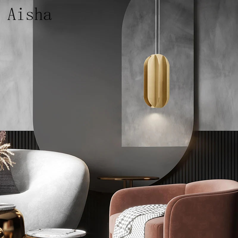 suspension en cuivre moderne pour éclairage décoratif intérieur - vue 5 sur 9