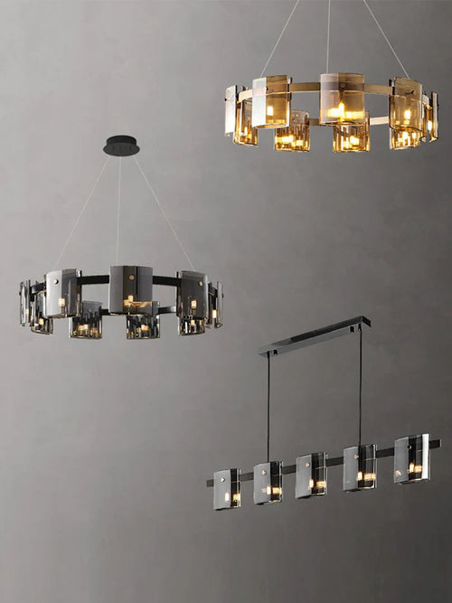 lustre moderne en verre pour éclairage design élégant - vue 4 sur 14