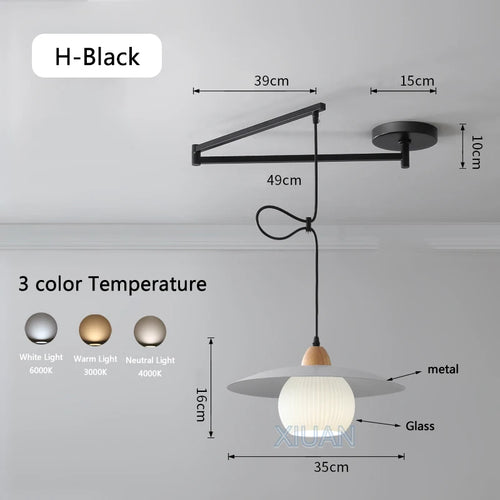 lustre led avec bras réglable pour bar et restaurant