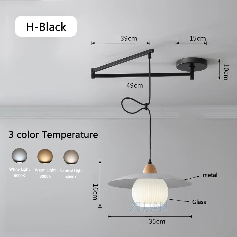lustre led avec bras réglable pour bar et restaurant