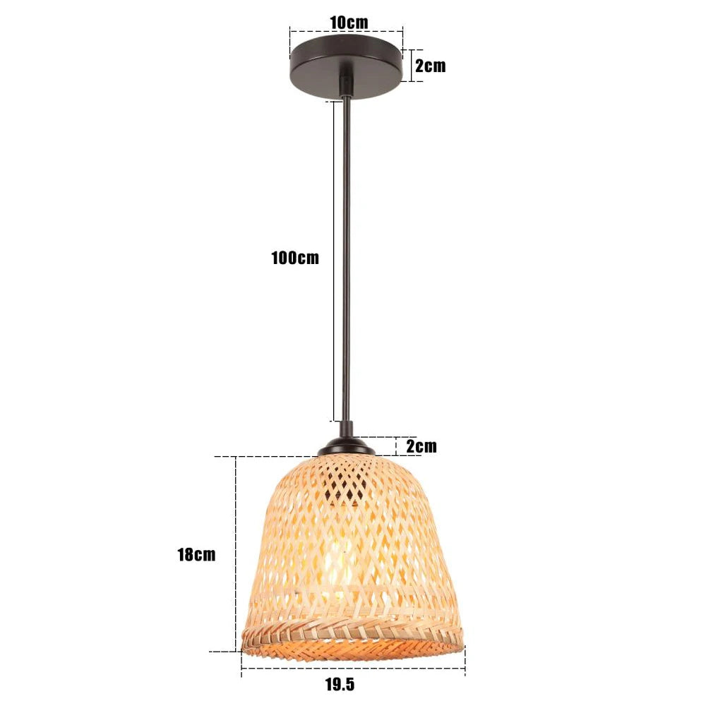 lustre tissé à la main en bambou avec led intégrée - vue 16 sur 16