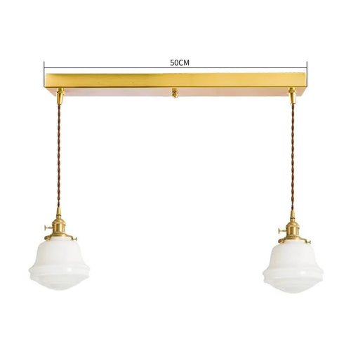 Suspension nordique moderne douille en cuivre abat-jour en verre blanc chambre salon suspension LED luminaires - vue 28 sur 30