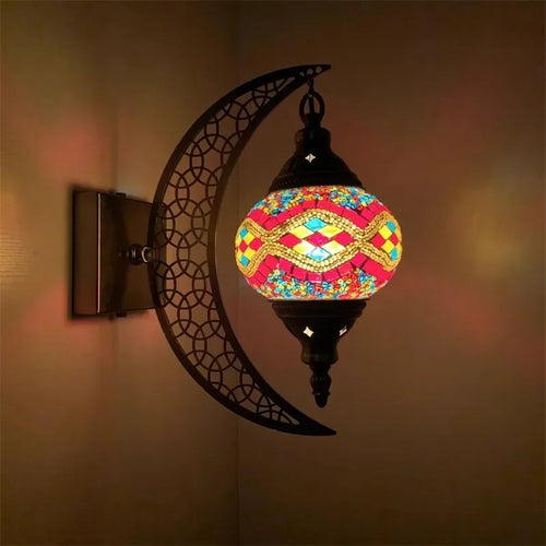 applique murale rétro bohème en forme de lune décorative artisanale - vue 9 sur 14