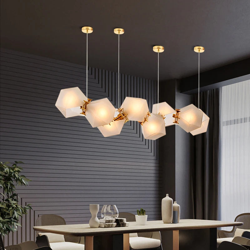 2024 Modern LED Chandelier Nordic Home Decoration  Club Front Desk Hanging Light Office Restaurant Ceiling Chandelier - vue 2 sur 12