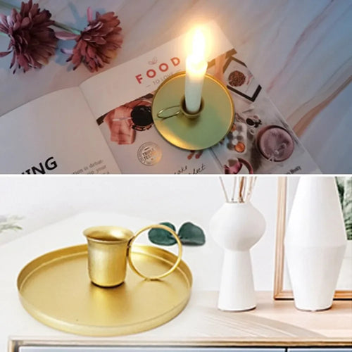 bougeoir portable en métal décoration pour mariage et bureau - vue 4 sur 8