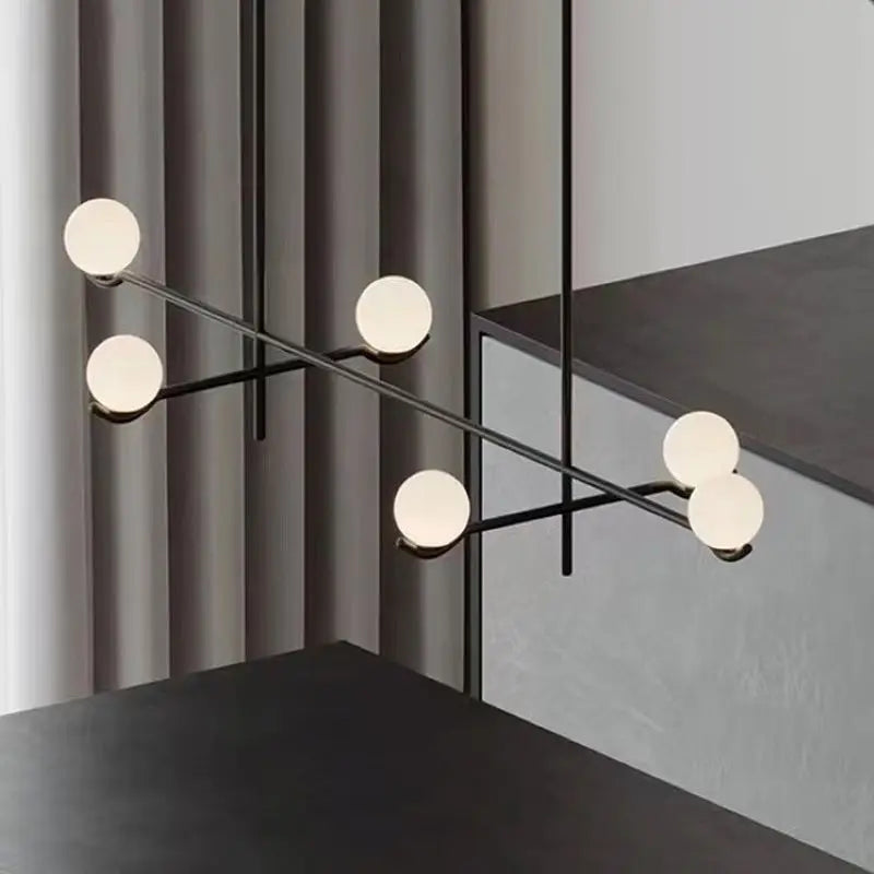 lustre minimaliste boule de verre Luces à LED pour chambre salon salle à manger maison lumière - vue 3 sur 14