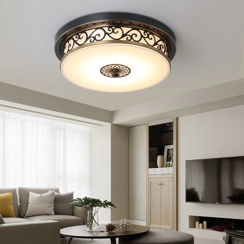 plafonniers led circulaires style rétro américain décoration moderne - vue 4 sur 8