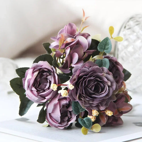 bouquet de pivoines roses en soie pour décoration intérieure - vue 11 sur 12