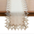 Chemin de table lin brodé style dentelle classique élégante