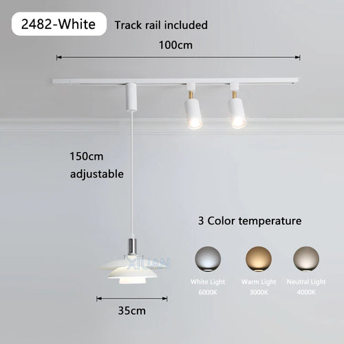 suspension led en bois pour table à manger nordique - vue 15 sur 18
