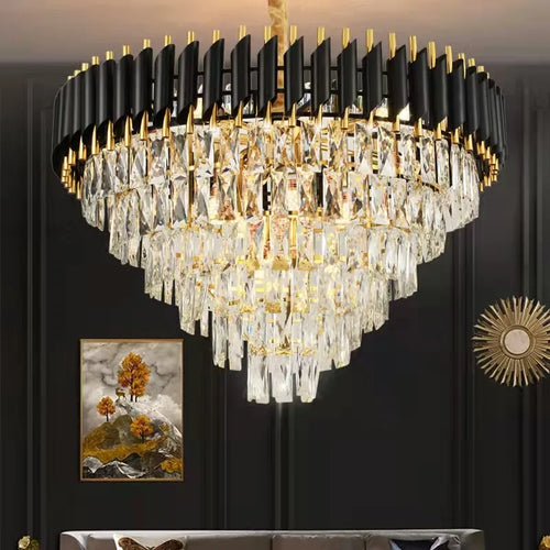 lustre led en cristal moderne idéal pour décoration intérieure de luxe - vue 2 sur 13