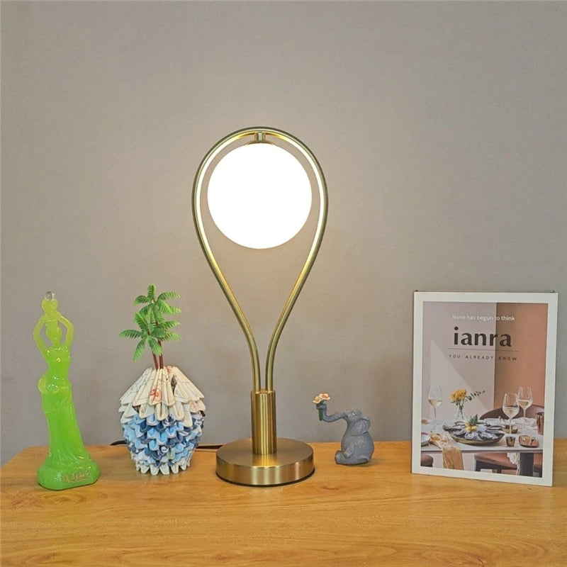 lampes de sol led artistiques en forme de raquette avec boule de verre - vue 4 sur 7