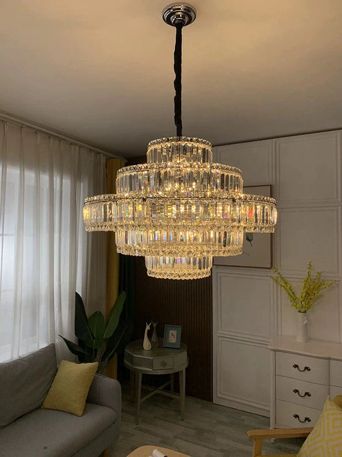 lustre led en cristal k9 rétro moderne de luxe - vue 2 sur 5