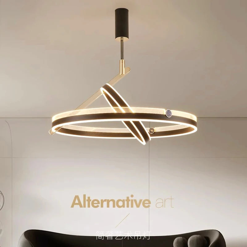 lustre led moderne suspension éclairage intérieur décoratif - vue 2 sur 7