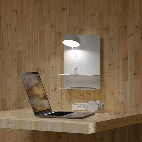 applique murale nordique multi-usages avec port usb - vue 3 sur 9