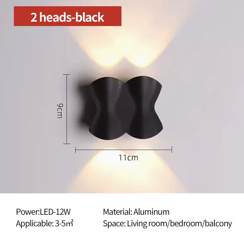 applique murale led extérieure étanche décoration jardin lumineuse - vue 12 sur 12