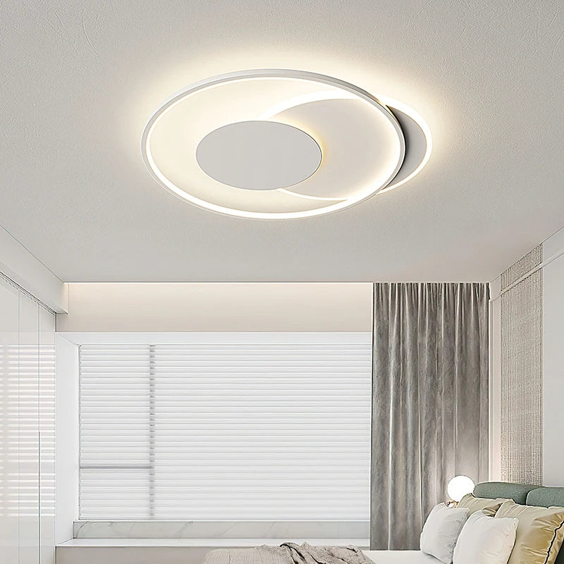 plafonnier led minimaliste géométrique rectangulaire et rond - vue 5 sur 14