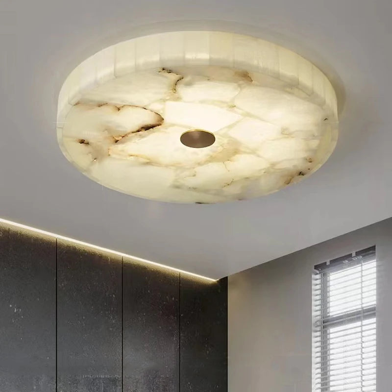 plafonnier led moderne en marbre naturel luminaire décoratif - vue 5 sur 19