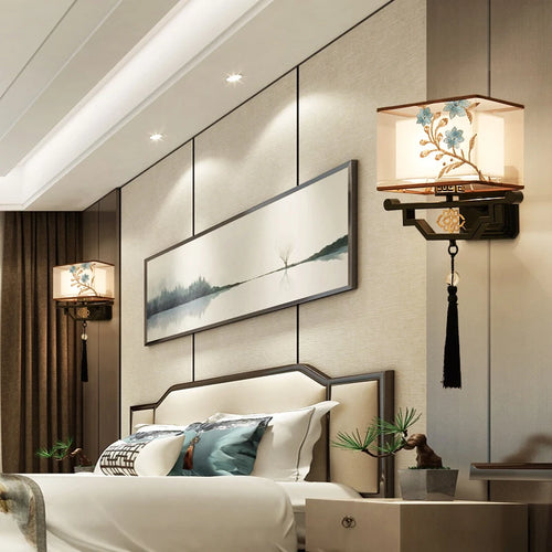applique murale en tissu style chinois pour intérieur moderne - vue 3 sur 11