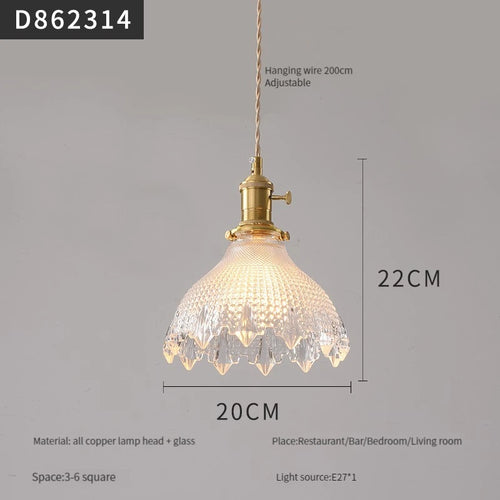 suspension moderne en laiton avec abat-jour rustique en verre de noyer - vue 27 sur 30