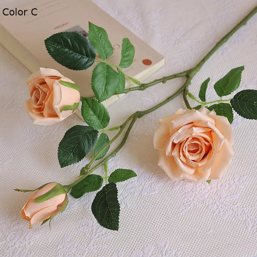 3 têtes de roses artificielles pour décoration de mariage et chambre - vue 9 sur 10
