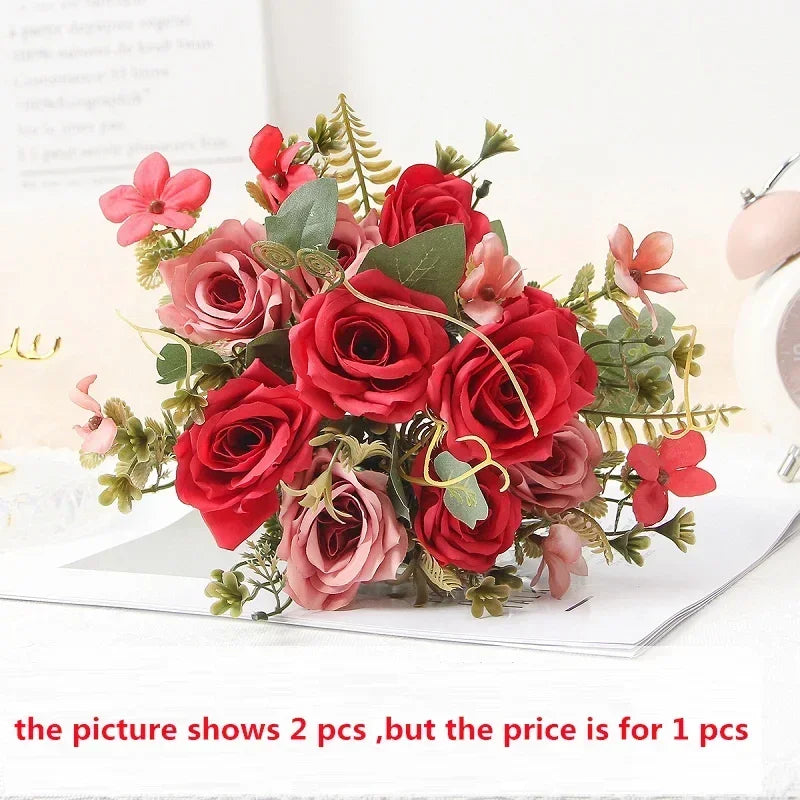bouquet de roses artificielles pour décoration et cadeau de fête - vue 10 sur 13