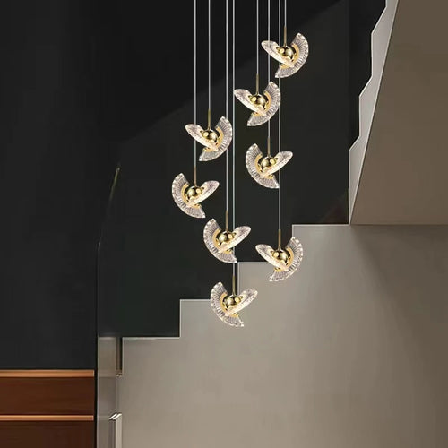 suspension à led pour escalier design créatif et rotatif - vue 2 sur 16