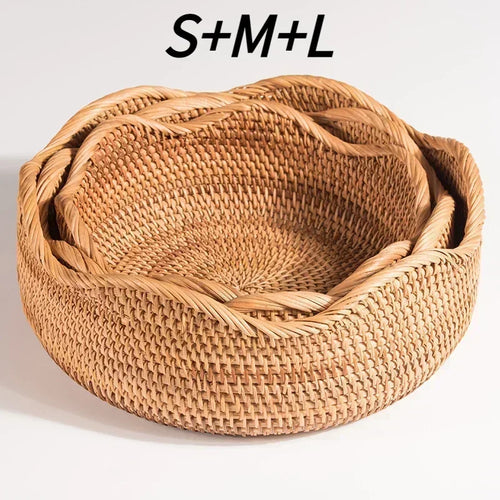 panier de rangement tissé à la main en rotin pour cuisine et pique-nique - vue 23 sur 22