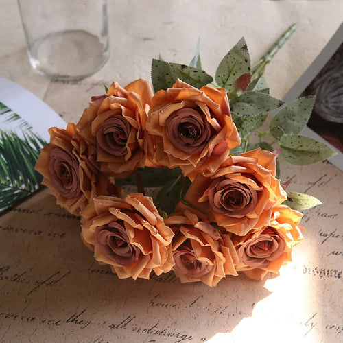 fleurs de roses artificielles bouquet décoration pour la maison et bureau - vue 15 sur 14