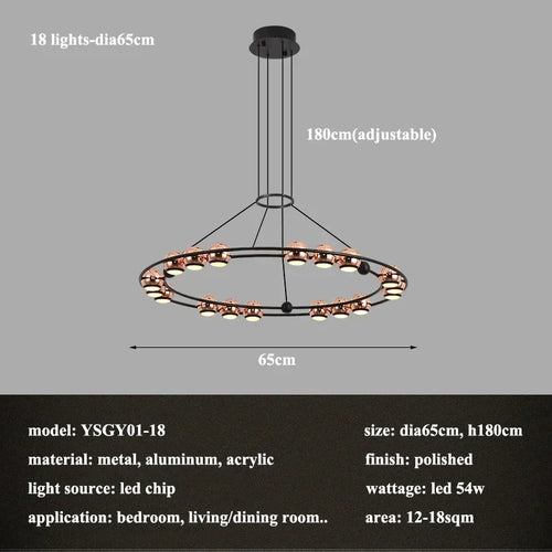 lustre led créatif italien en forme de haricot pour décoration intérieure - vue 9 sur 15