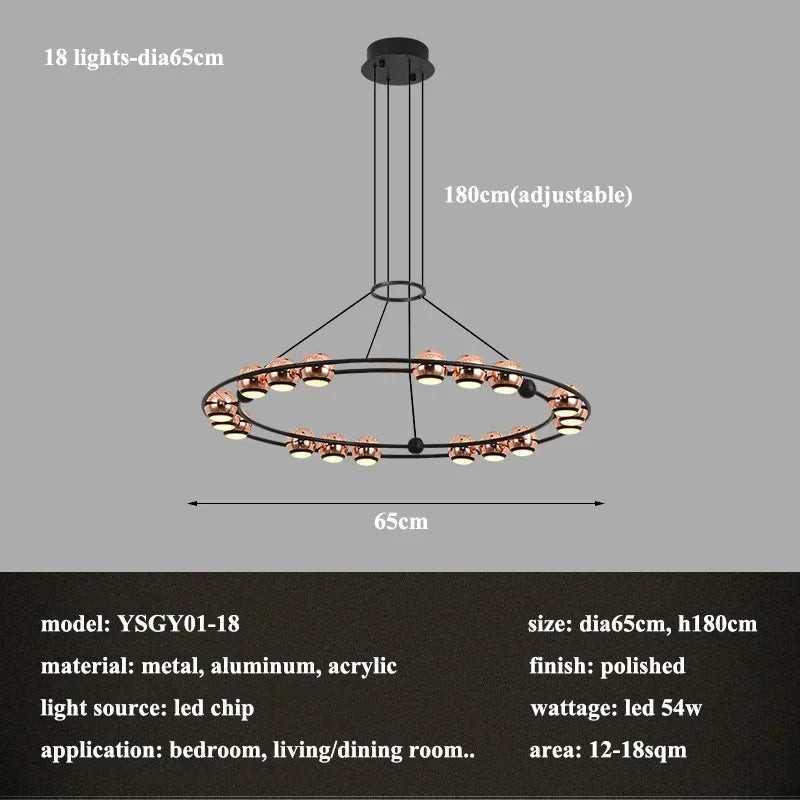 lustre led créatif italien en forme de haricot pour décoration intérieure - vue 8 sur 15