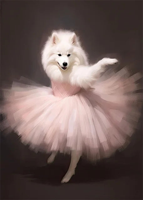 portraits de ballerine de chien art abstrait mural kawaii - vue 20 sur 26