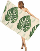 Serviette de plage motif feuilles tropicales vintage douce