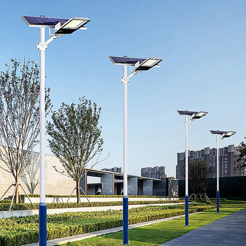 lampadaire solaire segmenté pour éclairage de jardin et vidéosurveillance - vue 3 sur 7