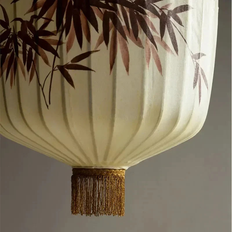 lustre en tissu japonais style médiéval zen pour décoration intérieure - vue 6 sur 18