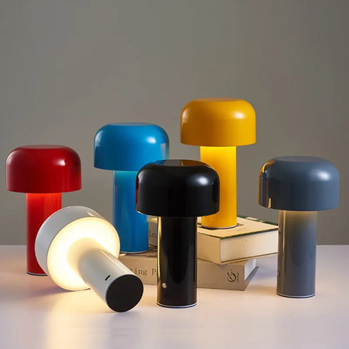 lampe de table champignon sans fil rechargeable variable type c - vue 2 sur 11