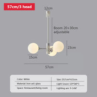 Lustre LED moderne pour chambre à coucher salle à manger lait blanc boule de verre cuisine décor à la maison
