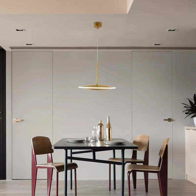 suspension LED ronde en métal design moderne fil réglable livraison artistique - vue 3 sur 12