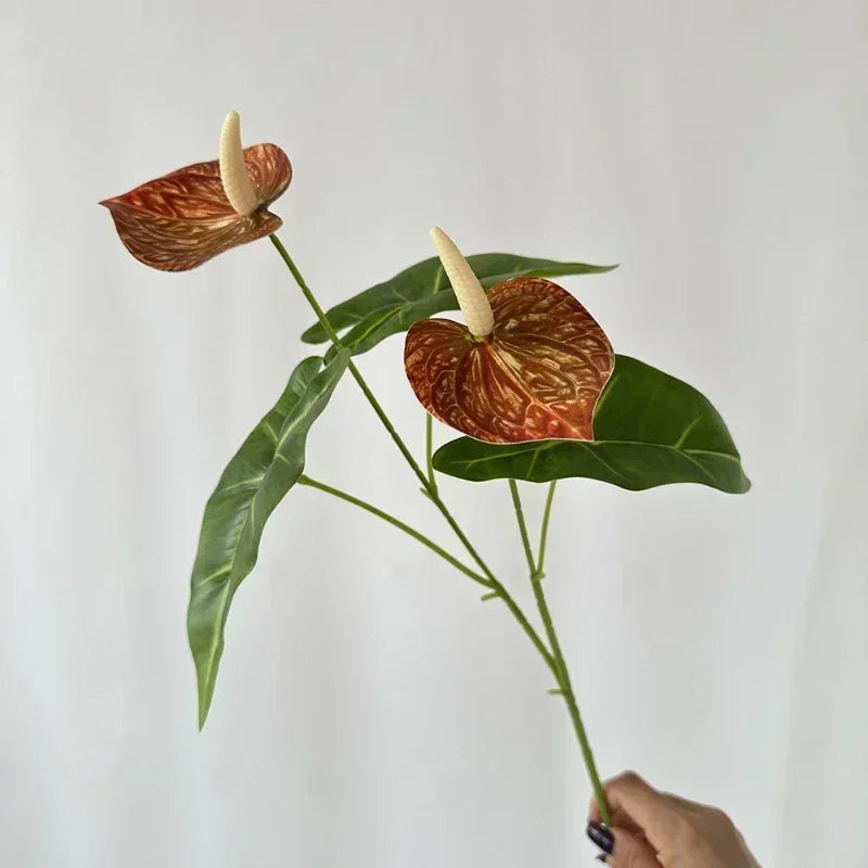 fleurs artificielles anthurium pour décoration de fête et vacances - vue 7 sur 16