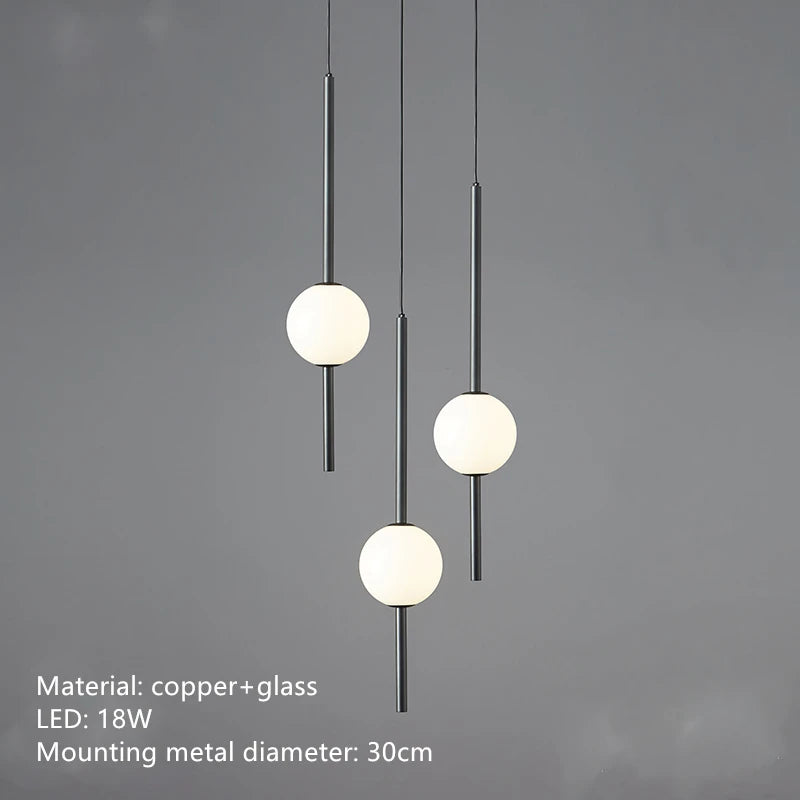 suspension LED en laiton design moderne avec cordon réglable - vue 13 sur 17
