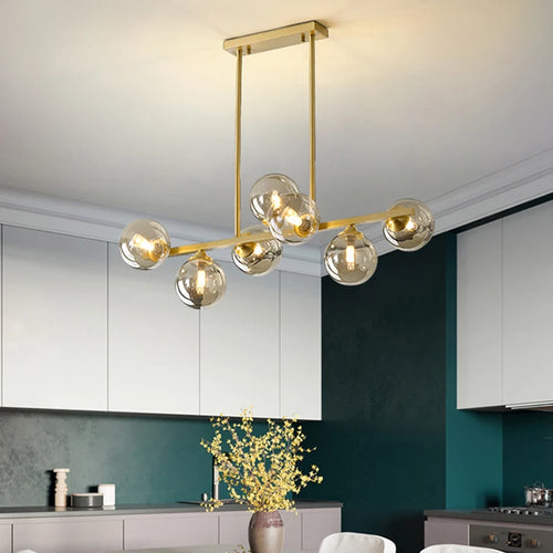 lustre led de luxe design moderne en verre - vue 3 sur 9